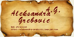 Aleksandra Grebović vizit kartica